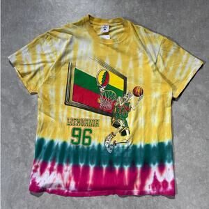 Vintage Grateful Dead Lithuania Jerry Garcia Tribute Yellow Shirt -L